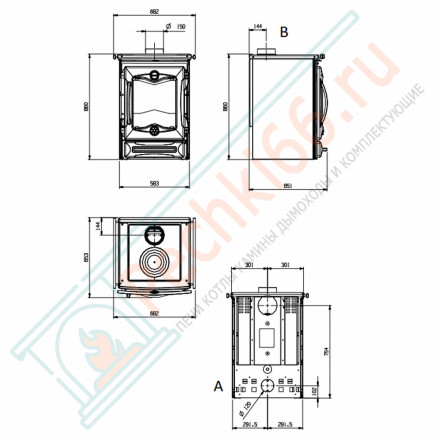 Печь-камин Cucinotta CMO, цвет чёрный (La Nordica)