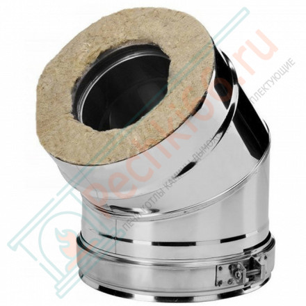 Отвод 15° V50R с изол (AISI-321/0,8-AISI-304/0,5) d-160/260 (Вулкан-Cerablanket)