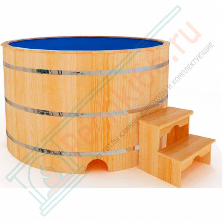 Купель кедровая Премиум круглая с пластиковой вставкой 120х120х100 (НКЗ)