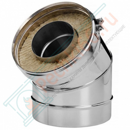 Отвод 15° V50R с изол (AISI-321/0,8-AISI-304/0,5) d-200/300 (Вулкан-Cerablanket)