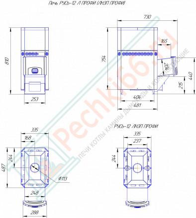 Печь для бани Русь-12 ЛНЗП Профи (Теплодар)