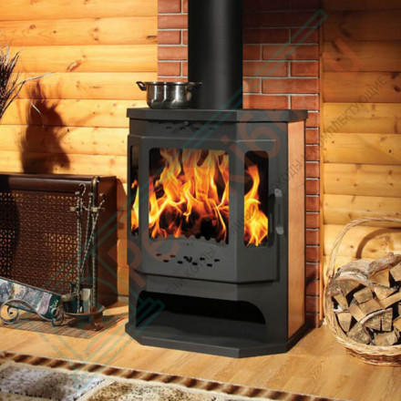 Печь-камин Бавария Призматик с плитой (ЭкоКамин) до 270 м3