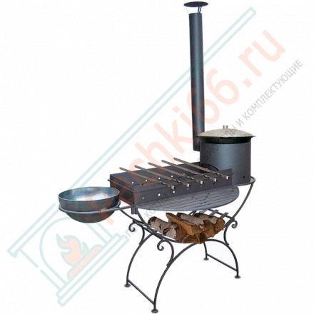 Мангал "Удачный" с печкой под казан 12л. (Везувий)
