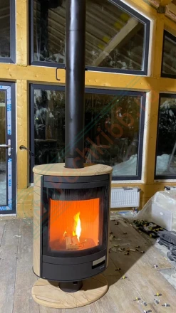 Печь-камин Romotop Stromboli N песчаник под ключ (монтаж 06.2022)