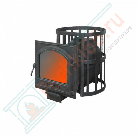 Чугунная печь для бани ПароВар 18 сетка-ковка К505 (FireWay) до 18 м3