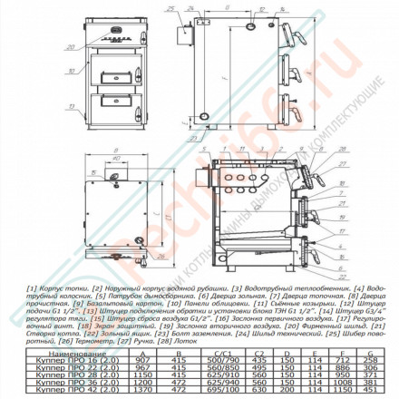 Комбинированный котел Куппер ПРО-42 (2.0) (Теплодар)