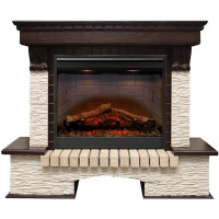 Каминокомплект электрический Pierre Luxe угловой - Темный дуб / Сланец мелкий с очагом Symphony 26'' DF2608-INT (Dimplex)