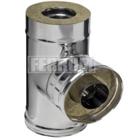 Сэндвич тройник 90° (НЕРЖ-430/0,8-ОЦИНК/0,5) d-115/200 (Ferrum HF-Z) Сэндвич тройник 90° (НЕРЖ-430/0,8-ОЦИНК/0,5) d-115/200 (Ferrum HF-Z)