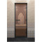 Дверь для хамама в черном профиле, бронза 1900x700 мм (DoorWood)
