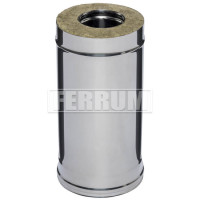 Сэндвич труба для дымохода L=0,5м (НЕРЖ-430/0,5-НЕРЖ-430/0,5) d-150/210 (Ferrum GS) Сэндвич труба для дымохода L=0,5м (НЕРЖ-430/0,5-НЕРЖ-430/0,5) d-150/210 (Ferrum GS)