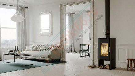 Печь-камин Solum Log, черная сталь (Defro-Home) 9кВт