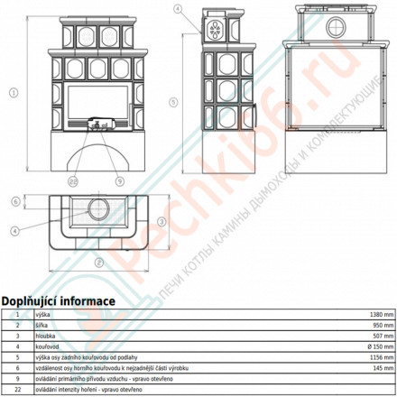 Керамическая печь Karelie, белый цоколь, 4-цвета (ABX)