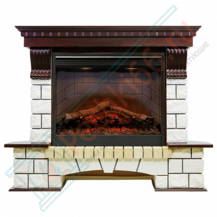 Каминокомплект электрический Pierre Luxe угловой - Темный дуб / Белый с очагом Symphony 26'' DF2608-INT (Dimplex)