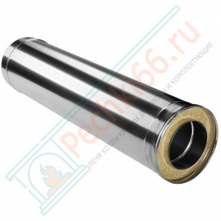 Сэндвич труба для дымохода L=1000 (НЕРЖ-321/0,8-НЕРЖ-439/0,5) d-150/230 (Дымок-Lux)