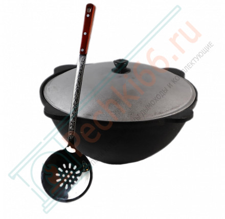 Узбекский чугунный казан плоское дно 12 л. (Наманган DAVR METALL)