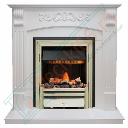 Электрический каминокомплект Sorrento угловой - Белый дуб с очагом Cavendish