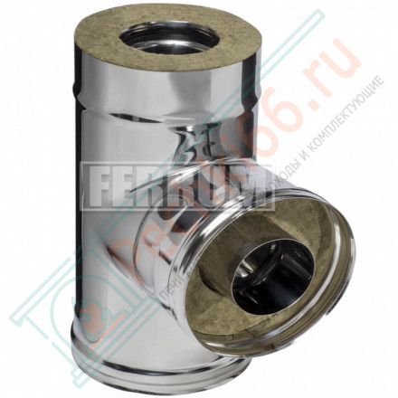 Сэндвич тройник 90° (НЕРЖ-430/0,8-НЕРЖ-430/0,5) d-120/200 (Ferrum HF)