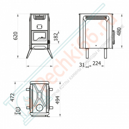 Печь Алтай для мобильной бани (Теплодар)