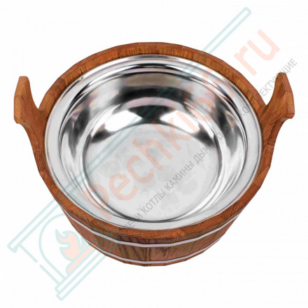 Шайка из кавказского дуба 15 л. с нержавеющей вставкой (212F)