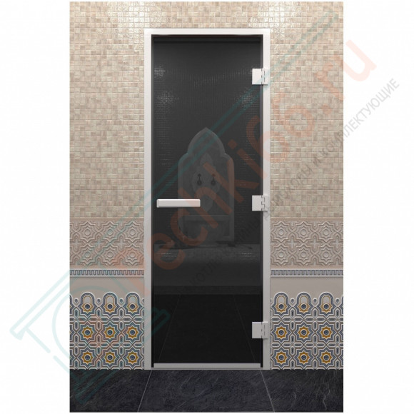 Стеклянная дверь DoorWood Хамам Графит 2000х810 (по коробке)