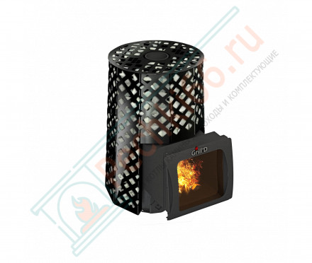 Дровяная банная печь Grill'D Violet Romb Short Window Max (Камень колотый 100 кг)
