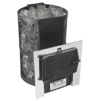 Печь для бани Кольчуга 9-14, с чугунной дверцей, нерж. сетка (Термофор) до 14 м3