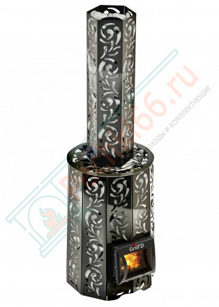 Дровяная банная печь Grill'D Violet Short (Камень колотый 100 кг)