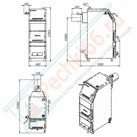 Котел полуавтоматический Тополь-М Turbo 60 (Zota) 60 кВт