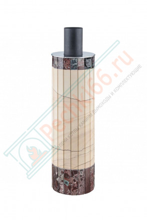 Дымоход - экономайзер Окаменевшее дерево перенесённый рисунок + Россо Леванте, d-115, L=1000 мм (Feringer)