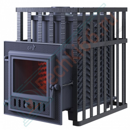 Чугунная печь для бани Гефест GFS-ЗК 25 (М) в сетке (ТехноЛит)