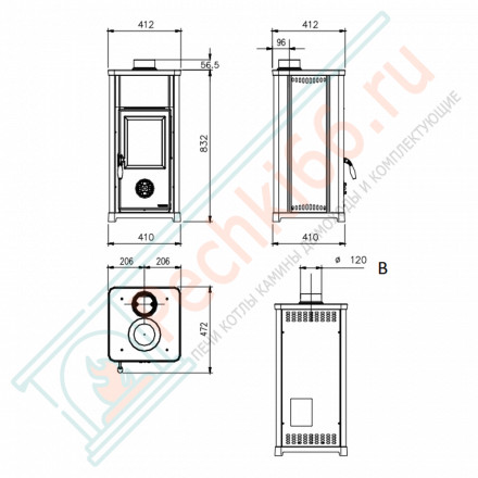 Печь TEA, цвет чёрный (La Nordica)