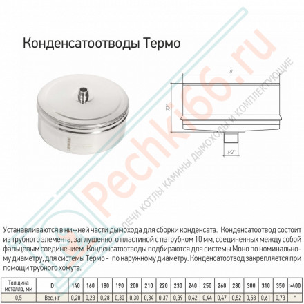 Конденсатоотвод Термо КТ-Р (316-0.5) d-100/160 (ТиС Промо)