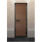 Дверь для хамама в черном профиле, бронза матовая 2000x900 мм (DoorWood)