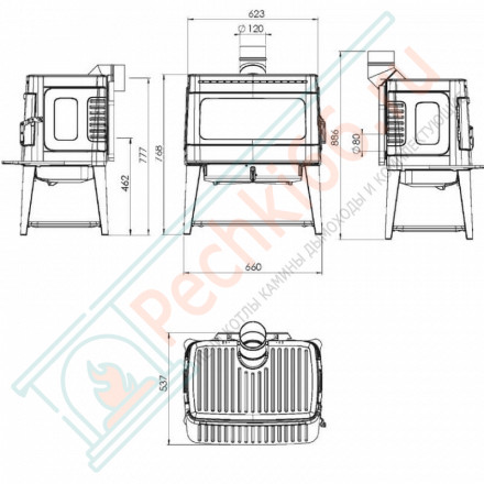 Чугунная печь-камин Authentic 50 (Plamen)