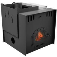Печь для бани на 3 помещения Горыныч Мини, под бак 60 л, стекло, система отопления ТермоСфера