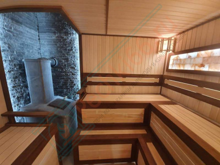 Чугунная печь для бани Комплект GFS ЗК 18 Президент 850/50 Серпентинит (ТехноЛит)