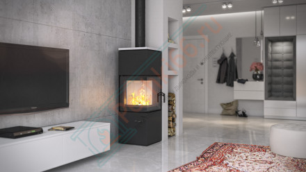 Печь-камин Quadroom, белая сталь (Defro-Home) 9,6кВт