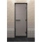 Дверь для хамама в черном профиле, сатин 2100x900 мм (DoorWood)