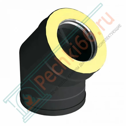 Отвод 45° V50R с изол (AISI-310S/0,8-ОЦИНК-RAL/0,5) d-130/230 (Вулкан-Cerablanket)