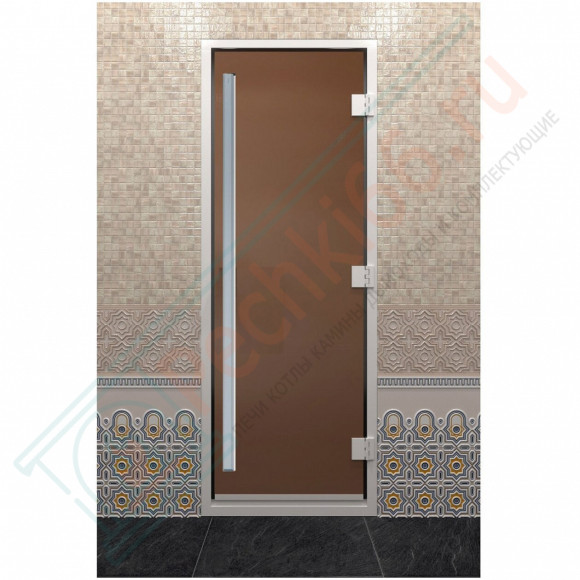Стеклянная дверь DoorWood «Хамам Престиж Бронза матовая» 2000х800 мм