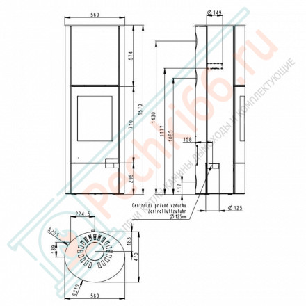 Печь-камин Lugo Akum металл (Romotop)